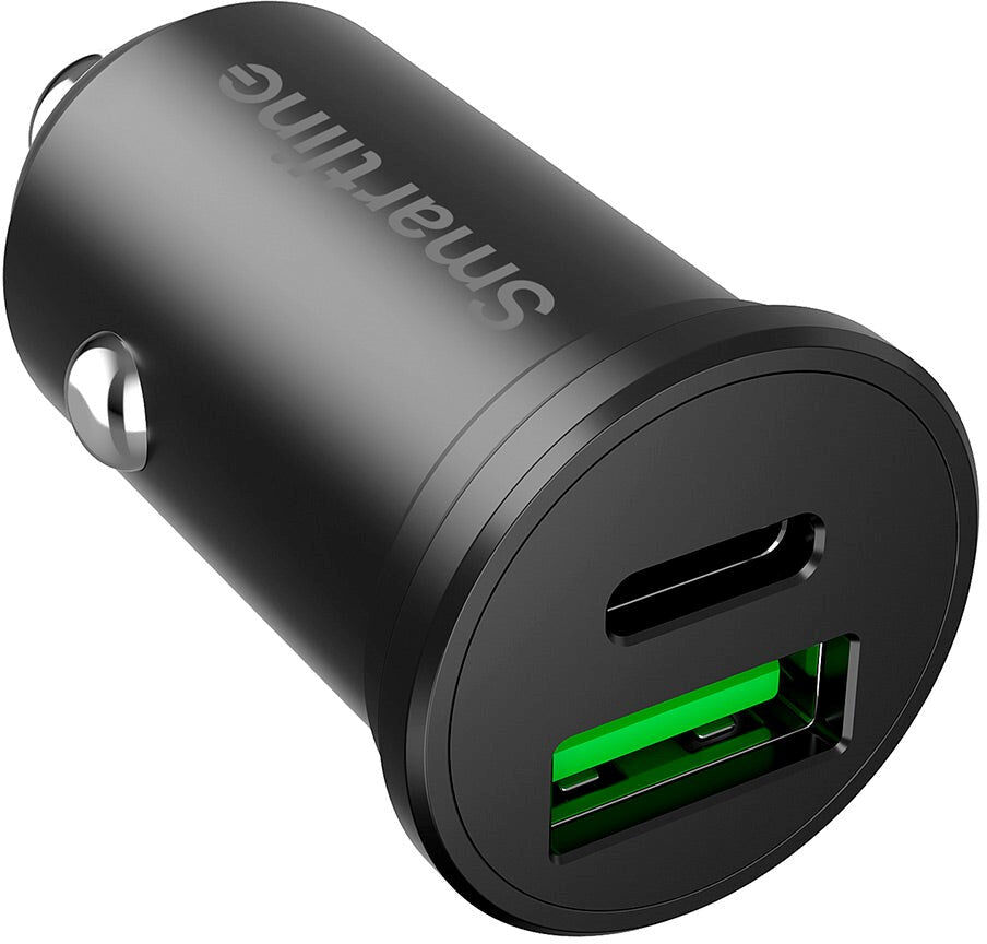 Smartline PD 45W Biloplader m. USB-C & USB-A - Sort