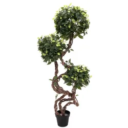EUROPALMS Ficus Multi Spiralstamm, Kunstpflanze, 160cm