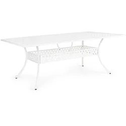 Gartentisch Ivrea aus Aluminium, klassisch rechteckig, weiß, 213x107 cm, für 6–8 Personen