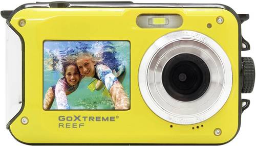 GoXtreme Reef Yellow Digitalkamera 24 Megapixel Gelb Full HD Video, Wasserdicht bis 3 m, Unterwasserkamera, Stoßfest, mit eingebautem Blitz