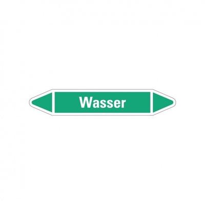 Aufkleber I RKZ-Etikett Wasser, grün/weiß, für Ø 15-25mm, 96x17mm, 8/Bogen