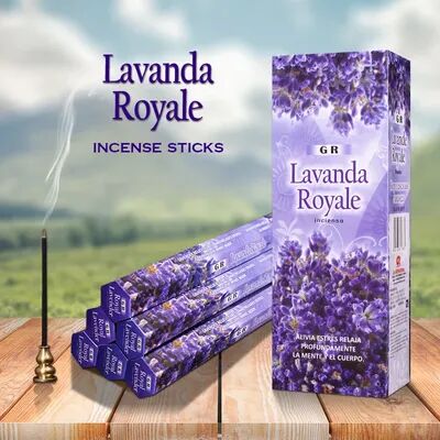 On Spot Shop Indian Incense White Sage Meditation Lavender Rose Yoga Aromatherapy Sticks, Air Purifying & Deodorization lavanda Royale 1 Box 20sticks