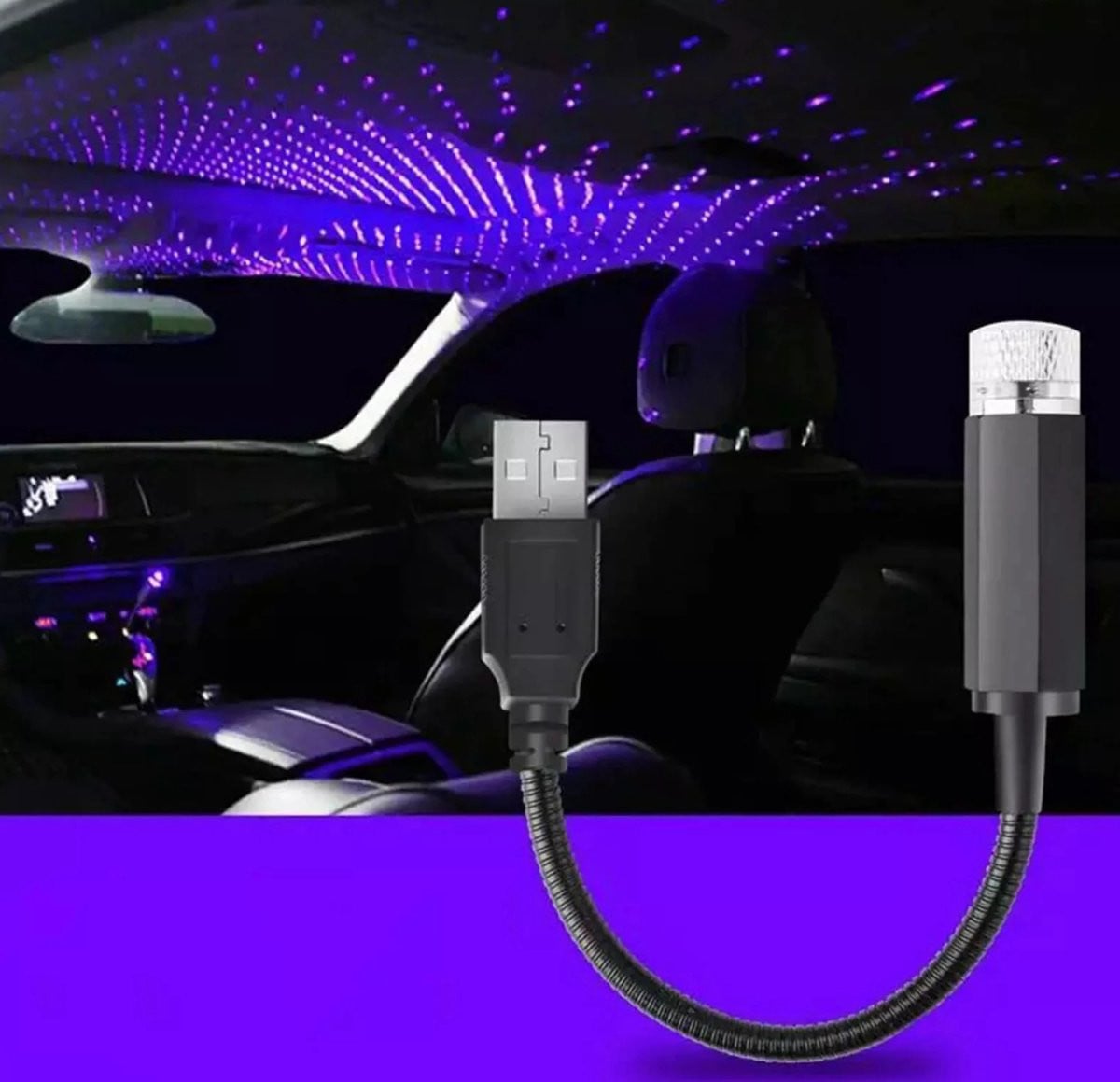 LED Ster Nachtlicht Galaxy Sterrenhemel Projector Lamp met USB - Blauw/paars