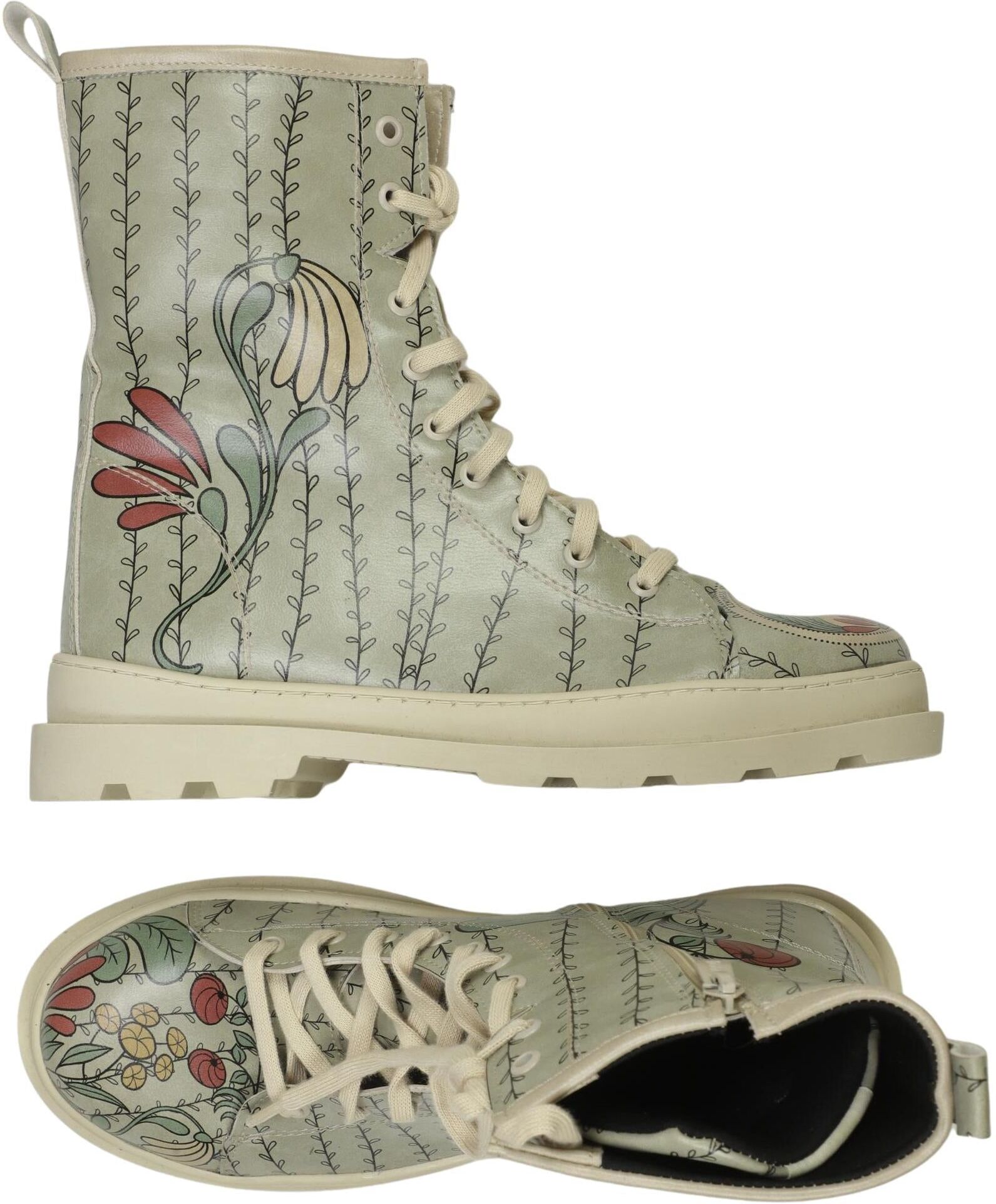 Dogo Damen Stiefelette, Grün, Gr. EU 41, Kunstleder - Second Hand