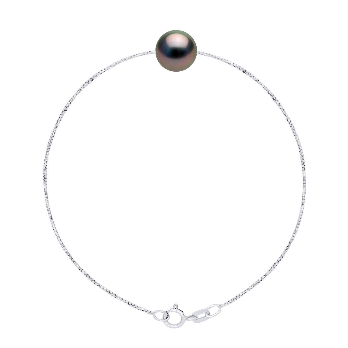 Armband Love Links Link Venezianisch aus Silber 925, verziert mit einer echten Tahiti-Zuchtperle rund 9-10 mm