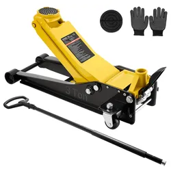VEVOR Hydraulischer Rangierwagenheber 3 t Tragkraft, Wagenheber aus Stahl mit Doppelkolben-Schnellhubpumpe & Fußpedal, Autoheber für Sportwagen SUVs Pickups, 75-500 mm Hubbereich, Rennwagenheber