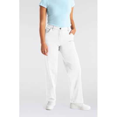 Stretch-Hose KJBRAND "Babsie", Damen, Gr. 54, N-Gr, weiß (denim weiß), Denim/Jeans, Obermaterial: 71% Baumwolle, 25% Polyester, 4% Elasthan, bequem lang, Hosen