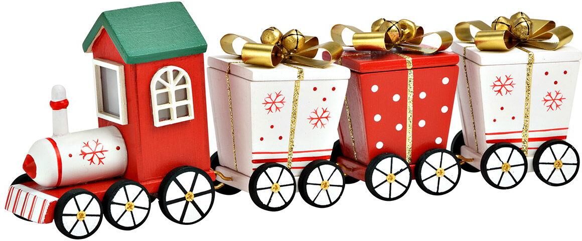 Weihnachtsfigur "G. Wurm Weihnachtszug 24 cm", rot, B:24cm, MDF, Dekofiguren, Weihnachtsfigur rot B/H/T: 24cm