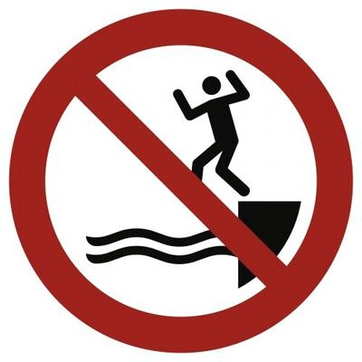 Schild In das Wasser springen verboten ISO 20712-1, Alu, 1,8 mm, Ø 400 mm