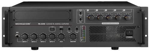 Monacor PA-5240 ELA-Verstärker 240W 5-Zonen