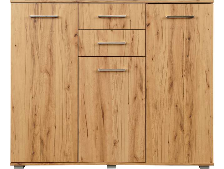 Hochkommode PRIESS Lindau , beige (astkernbuchefarben), B:123cm H:103cm T:38cm, Holzwerkstoff, Sideboards, Kombikommode