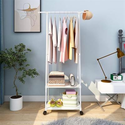 No "Clothes Rack Small Metal Garment Rack with Shelves - 21.65""D x 21.65""W x 62.99""H"