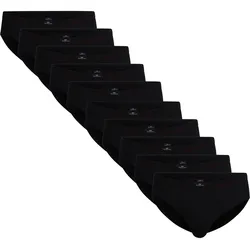 Götzburg Herren Briefs 10er Pack - Single Jersey, Unterwäsche Set, Cotton Stretch Schwarz / XXL
