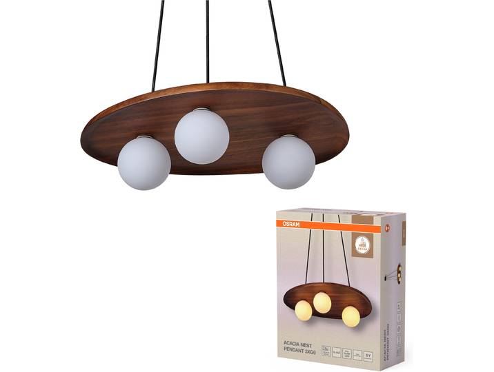 OSRAM Pendelleuchte Decor Acacia-Wood Nest , braun, akazie, 1 Stk., Leuchten, braun, Fassung G9, Pendelleuchte
