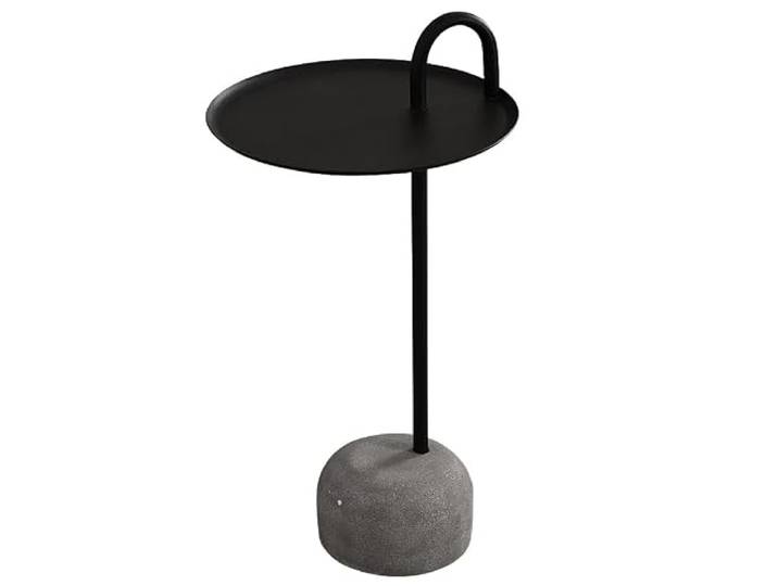 YCCHAH Sofatisch Kleiner beweglicher Couchtisch for Wohnzimmer, Zuhause, Eisen, Retro-Nachttisch, Kleiner runder Tisch, kreativer Beistelltisch aus Zement Wohnzimmer-Beistelltisch