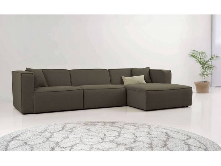 OTTO home Ecksofa Tammie, Breite 312 cm, Webstoff fein, bodentief, mit Wellenunterfederung