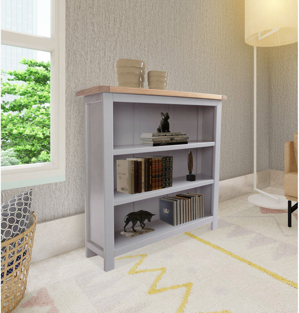 Three Posts Tyrone 90cm H x 90cm W Standard Bookcase Grey 90cm H X 90cm W X 30cm D
