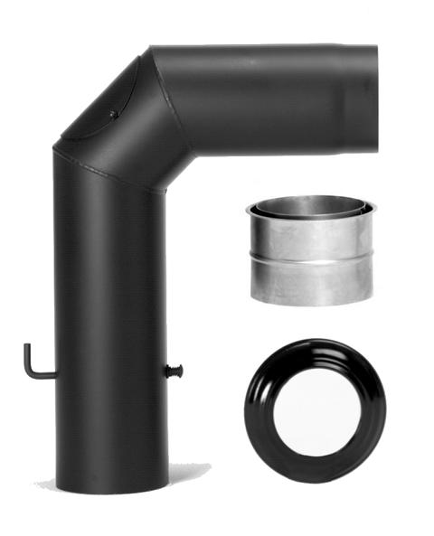 KLEININGGMB Rauchrohrset Segmentbogen Wandfutter, Rosette 08097332