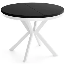 ESSTISCH Cloud runder ausziehbarer, Schwarz 120-200/120/76 cm
