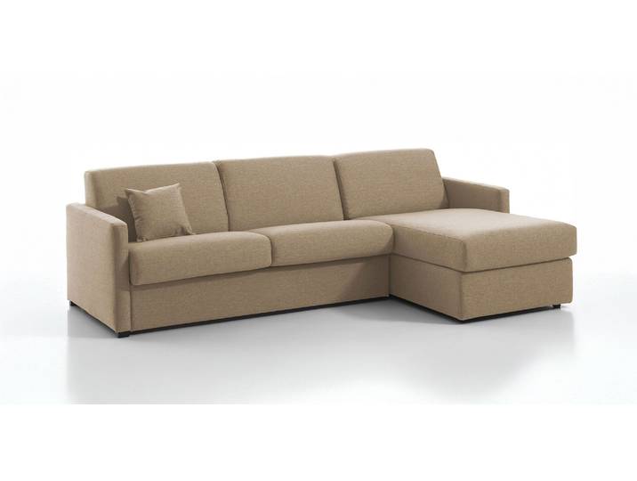 MURANO - Canapé d'angle convertible 6 places - Tweed, Beige