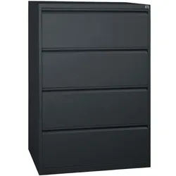 Gürkan Hängeregistraturschrank 4 Schübe 2-bahnig schwarz, 76x132x62 cm