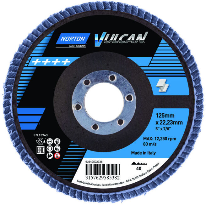 Norton Disque à lamelles Vulcan 125 mm P40 ; Saint-Gobain (63642502335)