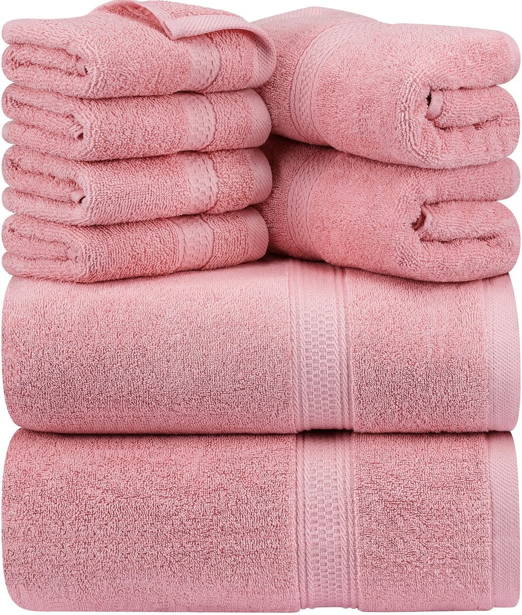 Unyqoos Luxe Handdoekenset van 8 Stuks voor Badkamer en Wellness