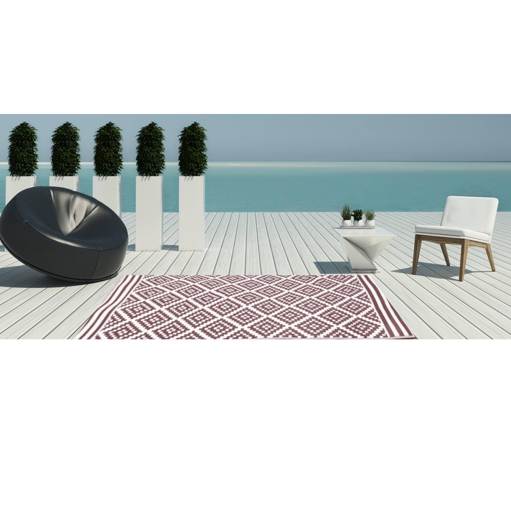 Garten Teppich Kunststoffteppich Austin braun 150x240cm Terrasse Balkon von Jet-Line