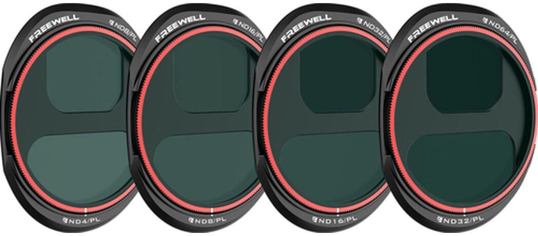 Freewell Mavic 4 Pro - Filtre ND/PL à division pour journées ensoleillées - Lot de 4
