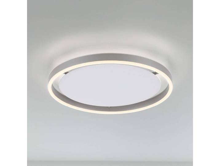 JUST LIGHT. GmbH LED Deckenleuchte Ritus, dimmbar, alu / grau / zink, für Wohn- / Esszimmer, Aluminium, Modern