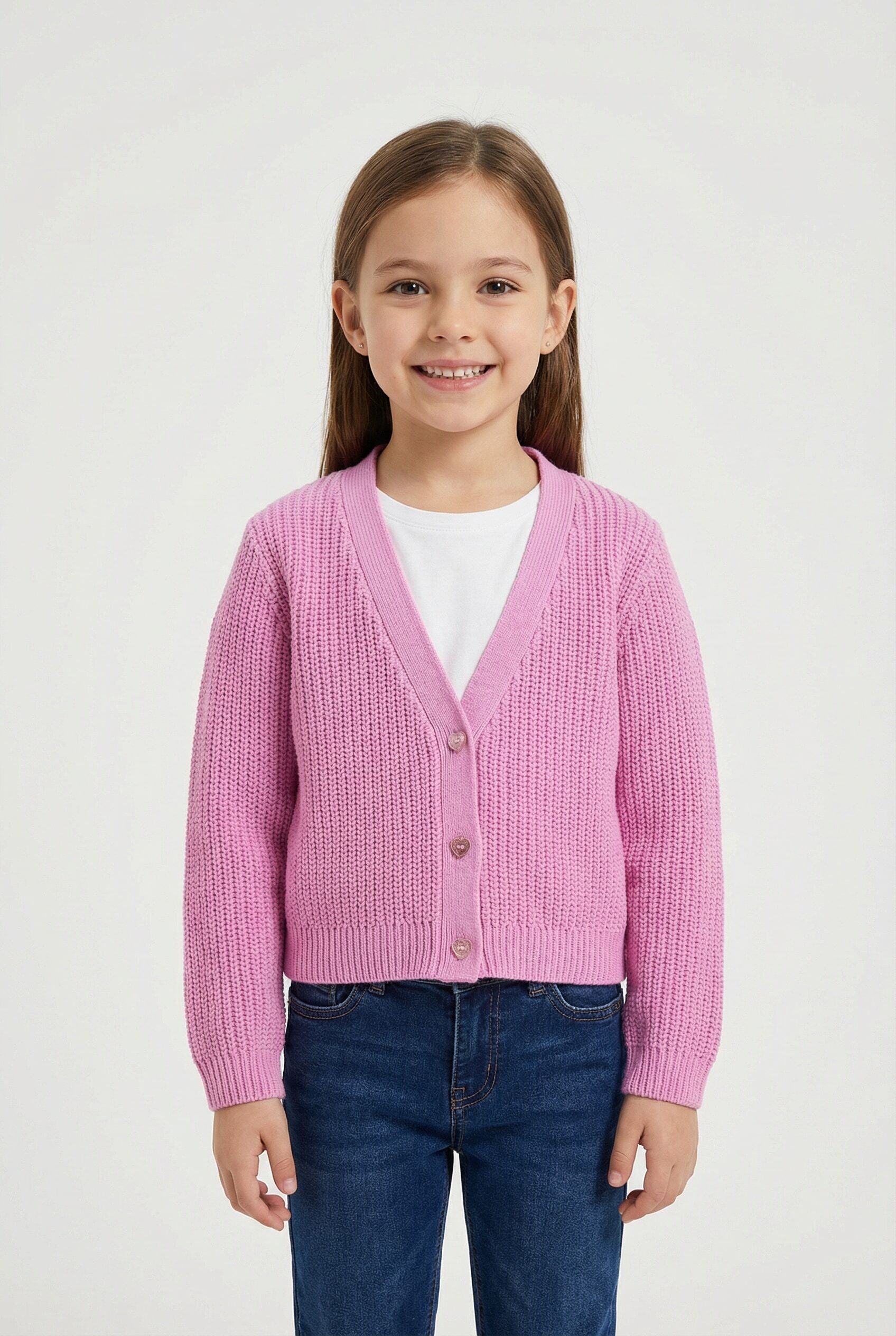 Strickjacke TOM TAILOR, Mädchen, Gr. 92, pink (flashy mauve), Strick, Obermaterial: 100% Polyester, unifarben, lässig geschnitten hüftlang, V-Ausschnitt, Flachstrickbündchen, Strickjacken Strickjacke, mit V-Ausschnitt flashy mauve 92