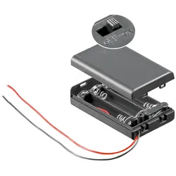 HALTER 3XAAAK - Batteriehalter für 3 Microzellen (AAA), geschlossen