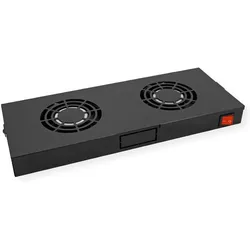 Roline 19-inch fan unit 2 fans ON/OFF black, Serverschrank Zubehör, Schwarz