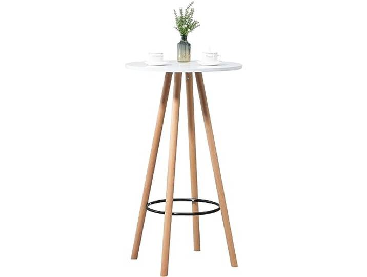 CLP Stehtisch Livia rund I Bartisch Rund I Bistrotisch Aus Holz, Farbe: Natur/weiß