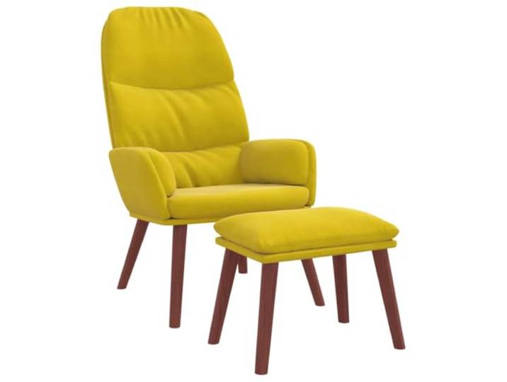 Makastle Relaxsessel mit Hocker Gelb Samt