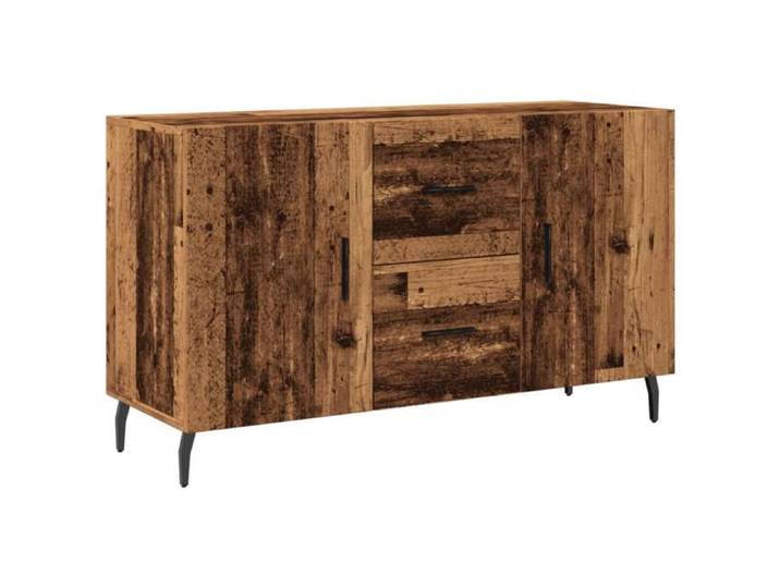 Buffet bahut commode - Vieux Bois - 100 x 36 x 60 cm - 2 portes - Meuble de rangement cuisine