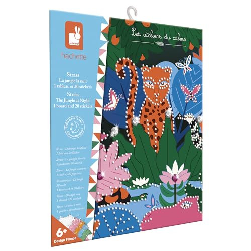 Janod Creatiefset Atelier Mini Jungle met fosforescerende diamond painting en stickers