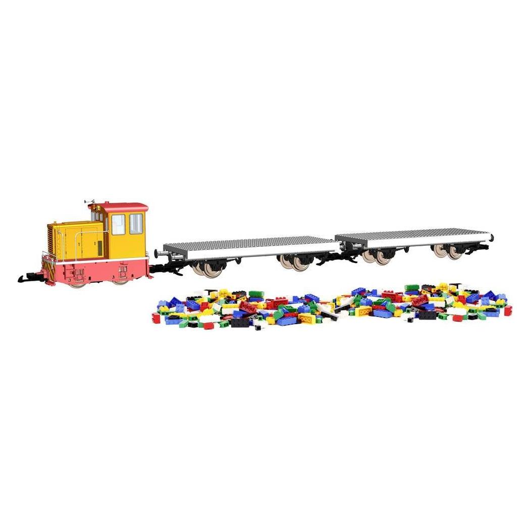 Piko G-Start Set Güterzug Klemmbausteinwagen R/C (Spur G) (37155)