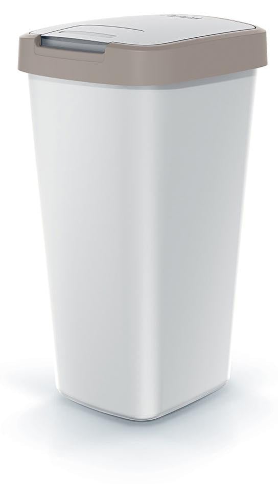 Prosperplast Keden Compacta Q Afvalcontainer 25 liter asgrijs met bruine rand