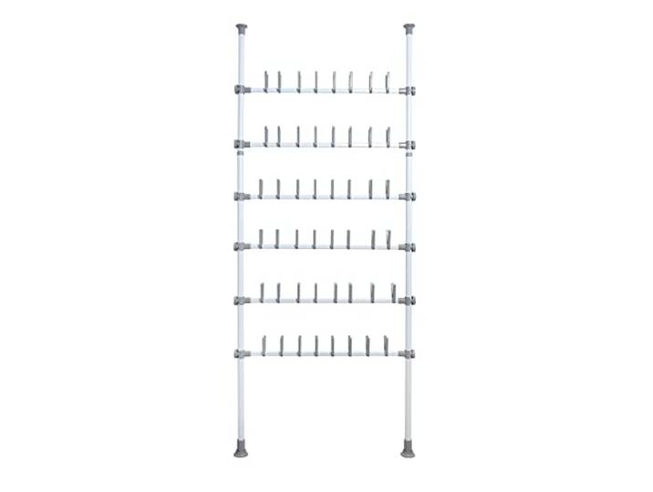 WENKO Teleskop-System Herkules Shoes, verstellbares Schuhregal für 48 Paar Schuhe & Stiefel, für den begehbaren Kleiderschrank, aus pulverbeschichtetem Metall, 94 x 165-300 x 9 cm, Weiß