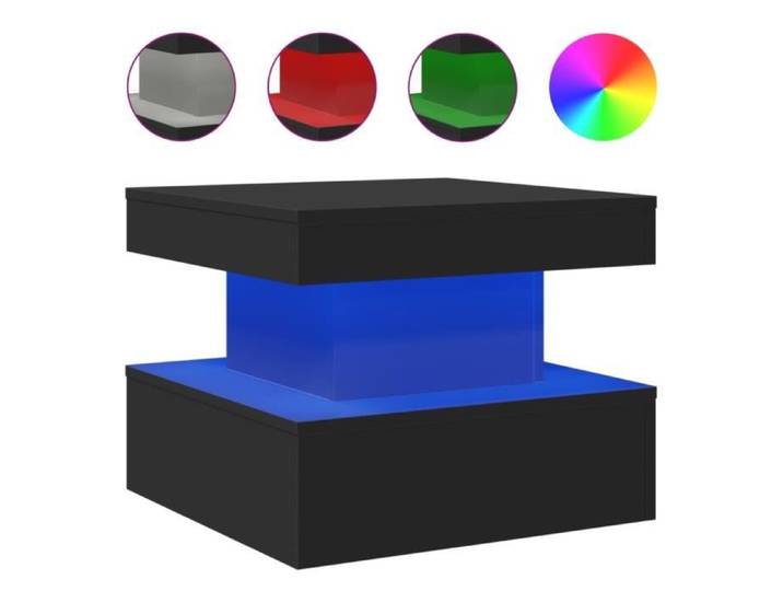 Table basse - CUQUE - CQ019 - Noir - Bois d'ingénierie - Lumières LED RVB