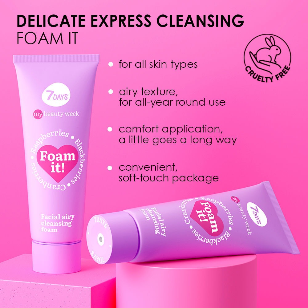 7days ESPUMA! espuma de limpeza facial 80 ml