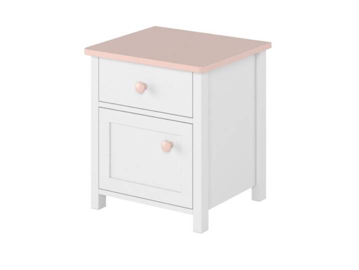 Feldmann-Wohnen Nachttisch Luna (Luna, 1-St., Nachtkonsole mit 1 Tür), 45cm weiß / rosa 1-türig