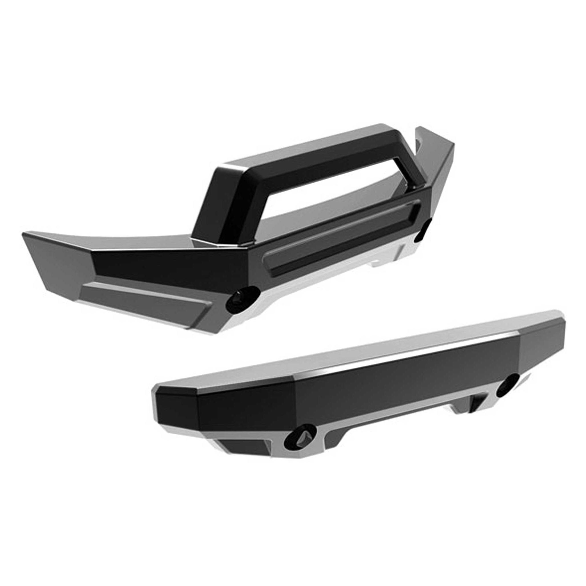 Traxxas Bumper v/h schwarz/chrom: Mini-Maxx (TRX10735-BLKCR)
