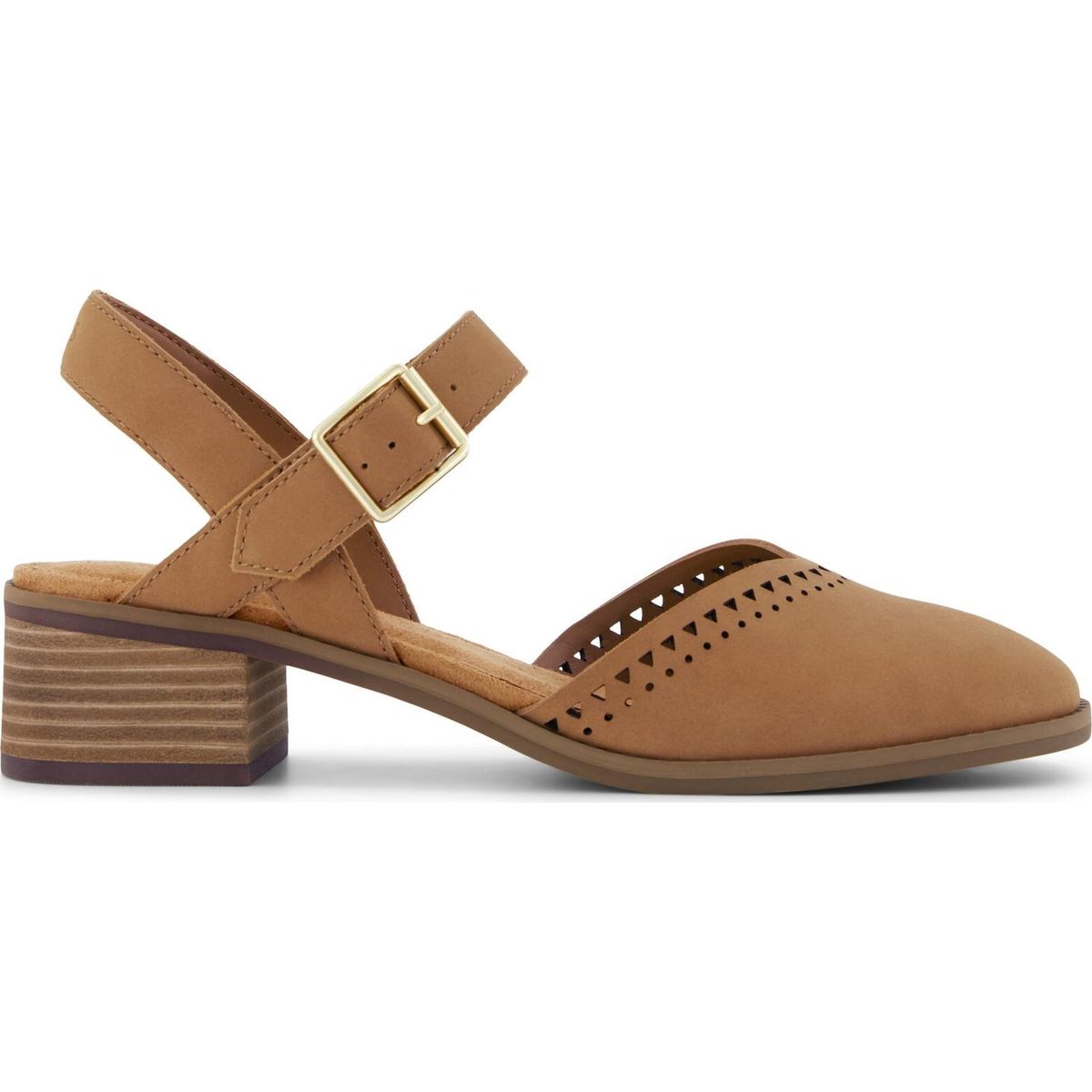Toms Jaclyn medium brown nubuck leather/perf 37.5 10023304-37.5