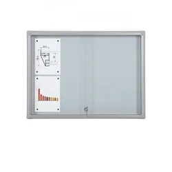 Schaukasten Schiebetür 4x2 DIN A4 (Außenformat: 940x675mm) Schaukästen mit Schiebetür für Innen aus Aluminium