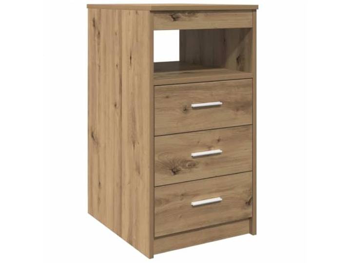KUPTYERFG Schubladenschrank 40x50x76 cm Beistellschrank Artisan-Eiche Kompakter Kommodenschrank mit 3 Schubladen und Ablagefach für Wohnzimmer und Flur, pflegeleicht aus Holzwerkstoff.