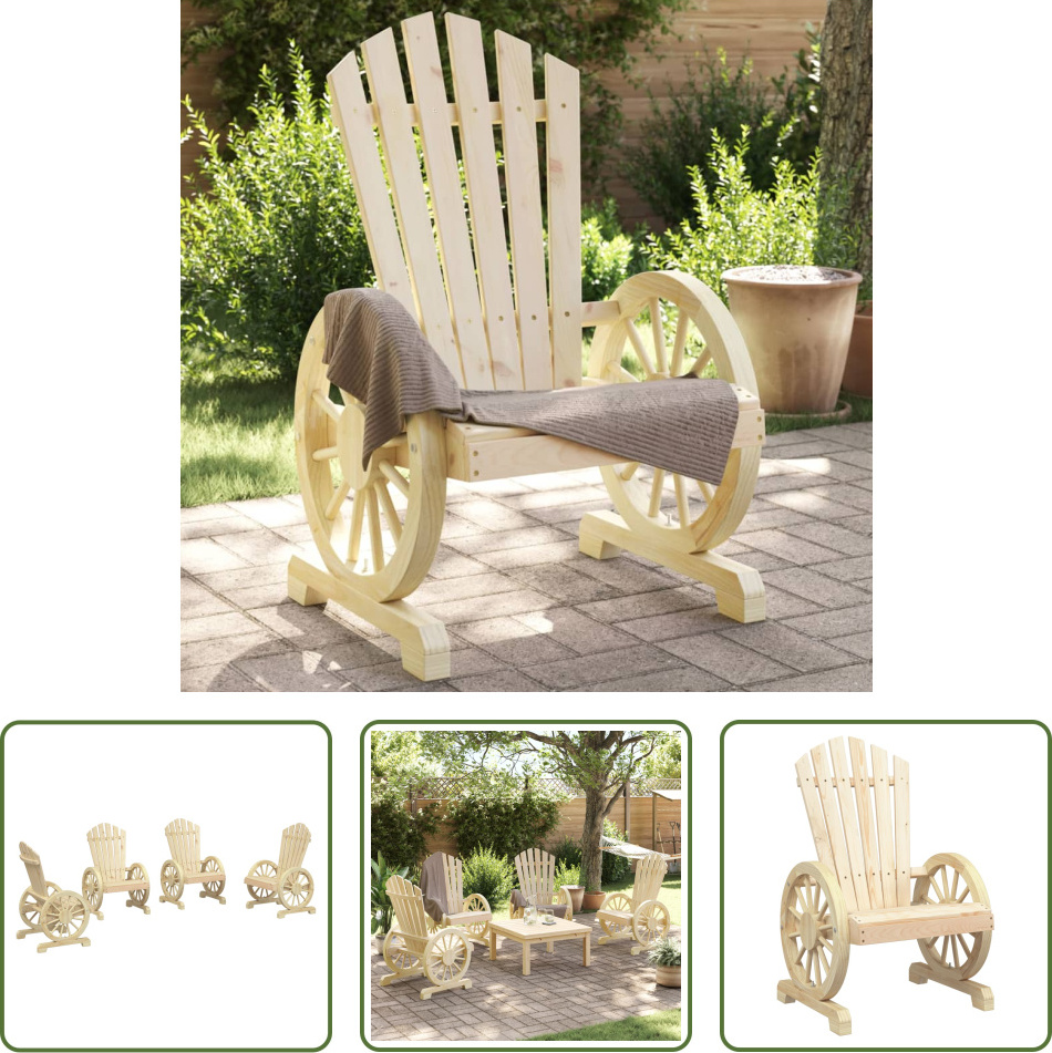 The Living Store Adirondack-Gartenstühle 4 Stk. Massivholz Tanne