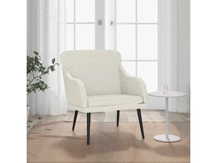 Chaise simple - élégant - Fauteuil Crème 63x76x80 cm Velours_7106