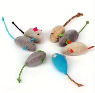 Uplift Picks Interactive Plush Rat Cat Toy Durable Linen Mouse Toy For Indoor Cats And Kittens d